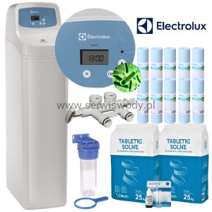  ELECTROLUX17L-SET PURIFY, ZMIĘKCZACZ WODY Z WĘGLEM AKTYWNYM, UP-FLOW, BY-PASS, SUCHY ZBIORNIK, 5 LAT GWARANCJI.
